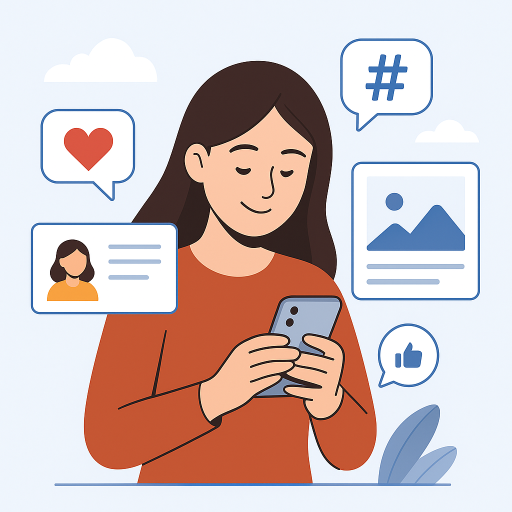 Social media content illustratie